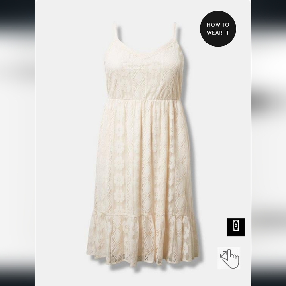 Torrid Ivory/Blush Hi Low Dress